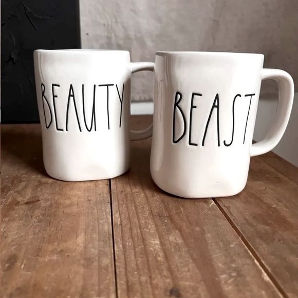 Rae Dunn Beauty and the Beast Mugs - Picture 1 of 4